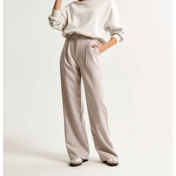 Abercrombie & Fitch Wide Leg Sloane Pant – Size 32, Light Tan - Picture 1 of 4